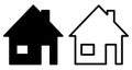 House icon set. Home silhouette, outline vector illustration isolated on white. Homepage symbol Royalty Free Stock Photo