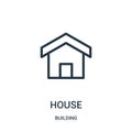 house icon vector from building collection. Thin line house outline icon vector illustration Royalty Free Stock Photo