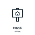 house icon vector from building collection. Thin line house outline icon vector illustration Royalty Free Stock Photo