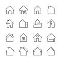 House icon. Web symbols buildings interior garage doors roof house vector linear template Royalty Free Stock Photo