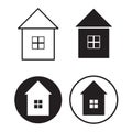 House icons set in flat style. Logo symbol. Vector illustration. stock image. Royalty Free Stock Photo