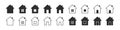 House icons set. Home icon collection. Real estate. Flat style houses symbols. Vector icons Royalty Free Stock Photo