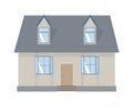 House illustration. Home exterior set in flat style. House modern and traditional.