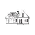 House illustration in vector file and isolated white background Royalty Free Stock Photo