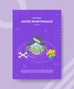 House improvement or maintenance concept for template banner and flyer with isometric style Royalty Free Stock Photo