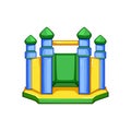 house inflatable castle cartoon vector illustration Royalty Free Stock Photo
