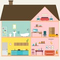 House inside with rooms vector