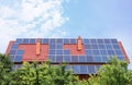 House with solar panels on roof. Alternative energy source Royalty Free Stock Photo