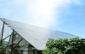 House with solar panels on roof. Alternative energy source Royalty Free Stock Photo