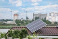 House with solar panels on roof. Alternative energy source Royalty Free Stock Photo