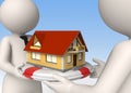 House insurance - 3d business people