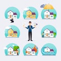 House insurance business service icons template.