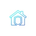 House insurance vector thin line icon Royalty Free Stock Photo