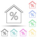 house at interest multi color style icon. Simple thin line, outline vector of web icons for ui and ux, website or mobile Royalty Free Stock Photo