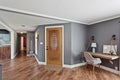 House Interior Foyer Entrance Area Wooden Door Hardwood Floors Contemporary Modern Design Royalty Free Stock Photo