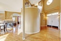 House interior. View of entrance hallway and living room