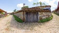 House at the intersection of streets in the mountain village of Zheravna, Bulgaria Royalty Free Stock Photo