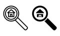 House inspection icon with outline and glyph style. Royalty Free Stock Photo