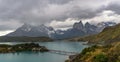 House on the island in Lake Pehoe, Torres del Paine National Park, Patagonia, Chile Royalty Free Stock Photo