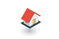 House isometric flat icon. 3d vector