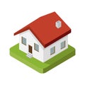 House isometric flat icon 3d vector Royalty Free Stock Photo