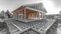 A house in its construction in a new home frame Royalty Free Stock Photo