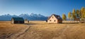 House on the John Moulton ranch in Mormon Row Historic District in Grand Teton National Park, Wyoming Royalty Free Stock Photo