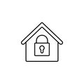 house, key, clock icon. Simple thin line, outline vector of Real Estate icons for UI and UX, website or mobile application Royalty Free Stock Photo