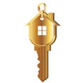 House key gold logo Royalty Free Stock Photo