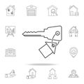 house key icon. Set of sale real estate element icons. Premium quality graphic design. Signs, outline symbols collection icon for Royalty Free Stock Photo