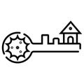 House key icon vector illustration Royalty Free Stock Photo