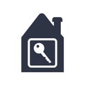 House key icon vector sign and symbol isolated on white background, House key logo concept Royalty Free Stock Photo