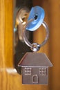 House key and keyring Royalty Free Stock Photo