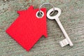 House key on keyring Royalty Free Stock Photo
