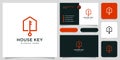 House key logo vector with business card Royalty Free Stock Photo