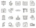 house, key set vector icons. Real estate icon set Royalty Free Stock Photo