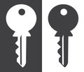 House key silhouette white and black background Royalty Free Stock Photo