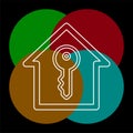 House key. vector unlock house isolated