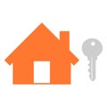 House key. vector unlock house isolated. mortgage property illustration.