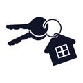 House key on the white background