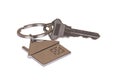 House Keychain With Key, Isolated