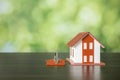 house and keys with bokeh background Royalty Free Stock Photo