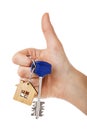 House keys in hand isolated on white background Royalty Free Stock Photo