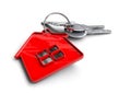 House keys with house icon keyring. Concept for property ownership.