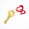 House keys with Red heart Key chain Royalty Free Stock Photo