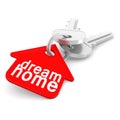 House keys with Red House Key Chain Royalty Free Stock Photo
