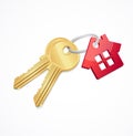 House keys with Red Key chain Royalty Free Stock Photo