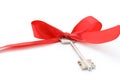 House keys with red ribbon