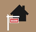 House is labelled as seized Royalty Free Stock Photo