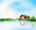 House at the lake Royalty Free Stock Photo